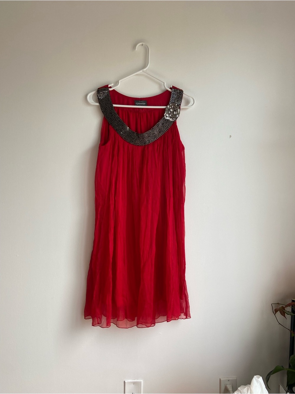 Vintage Queenie Paris Beaded Silk Dress